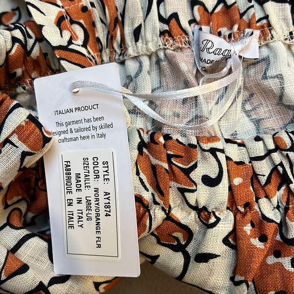 NWT Le Ragazze made in Italy 100% linen top, Tiered Floral Print Cottagecore - Picture 6 of 6